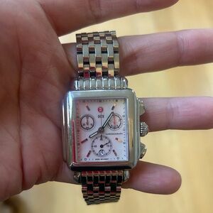 Michele watch + extra watch strap & dust bag. new battery!